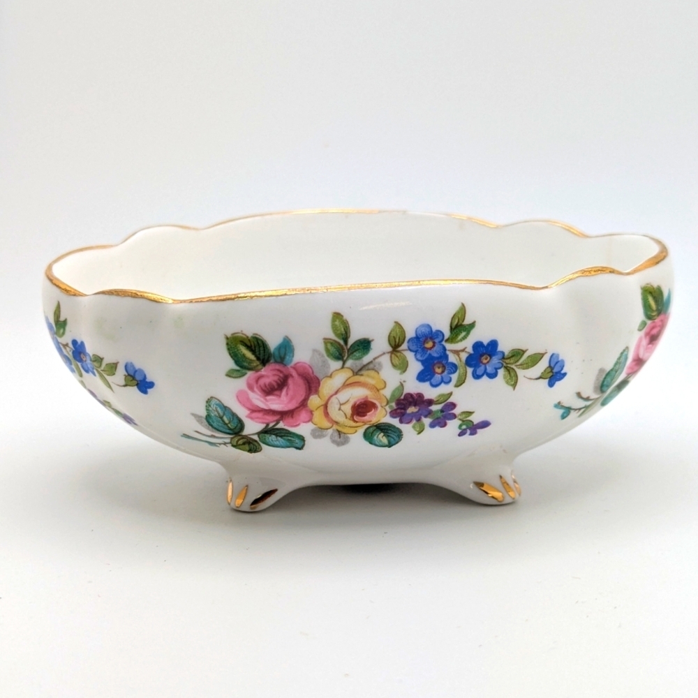Royal Standard Bone China Sugar Bowl Floral Design Vintage Sweet Jewelry Trinket